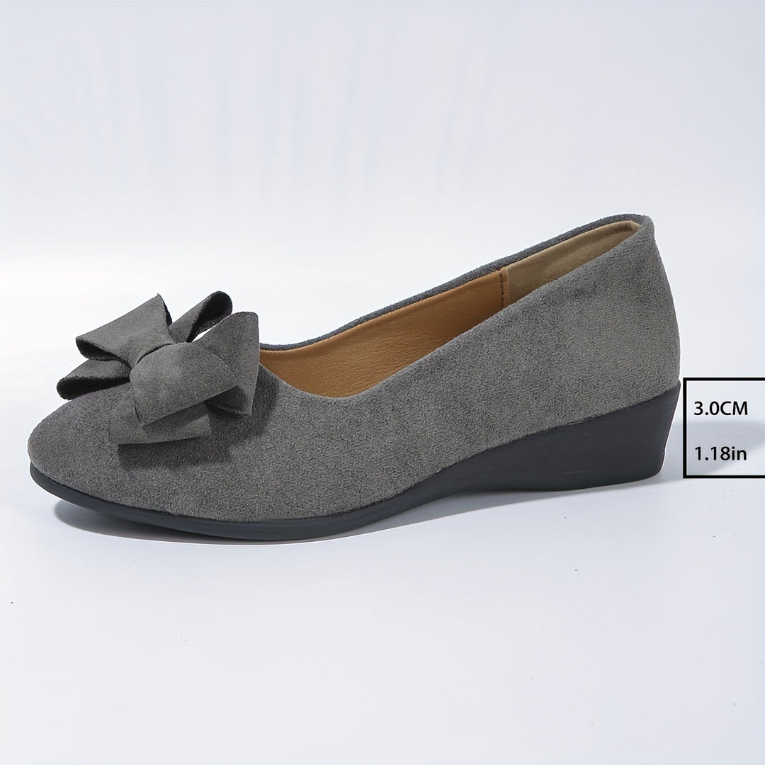 Zella | Damen Ballerinas mit Schleife Wildleder-Optik