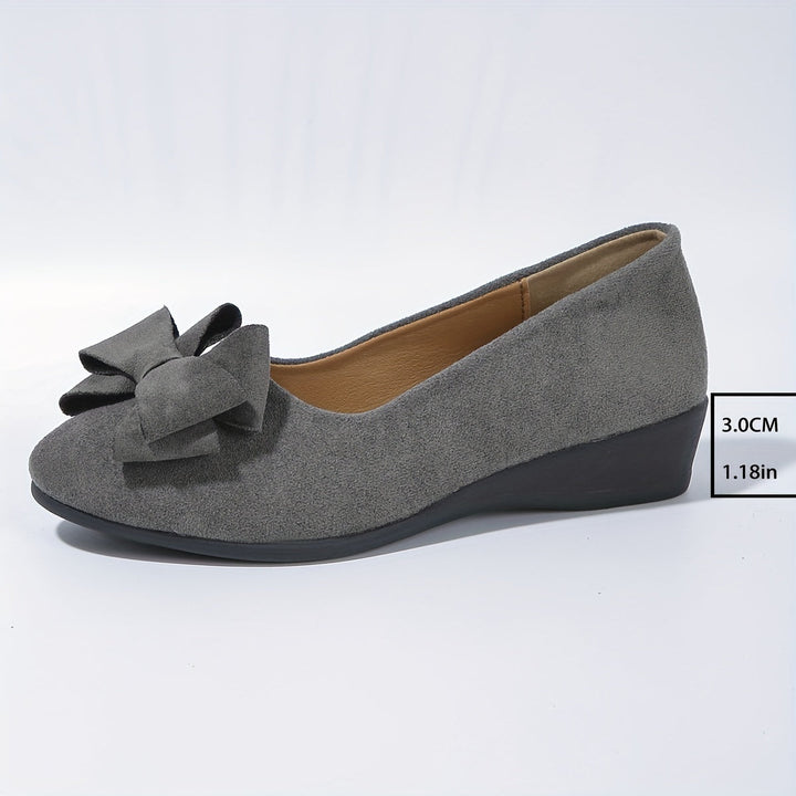 Zella | Damen Ballerinas mit Schleife Wildleder-Optik