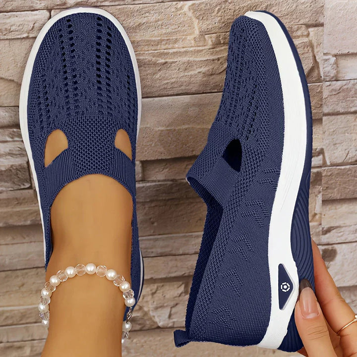 Lena | Damen Slip-on Sneaker Leicht Atmungsaktiv Bequeme Walkingschuhe