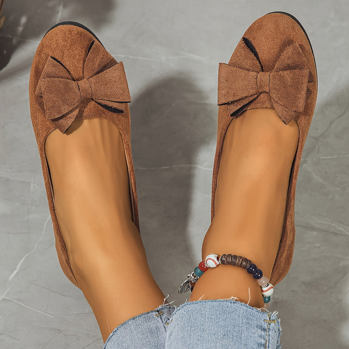 Zella | Damen Ballerinas mit Schleife Wildleder-Optik