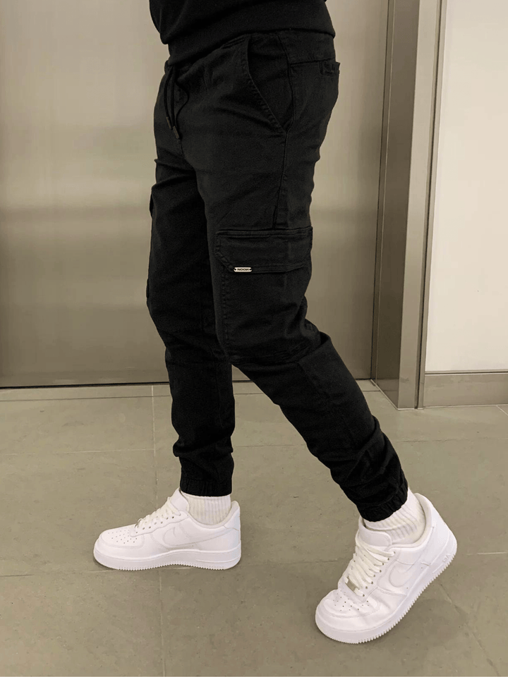 Mico | Herren Cargo Jogger Slim Fit Tunnelzug Seitentaschen