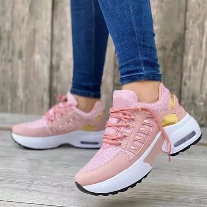 Vera | Damen Sneaker Luftkissen Plateau Schnürschuhe Komfort