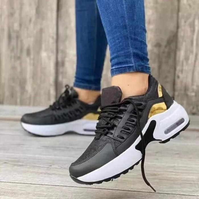 Vera | Damen Sneaker Luftkissen Plateau Schnürschuhe Komfort
