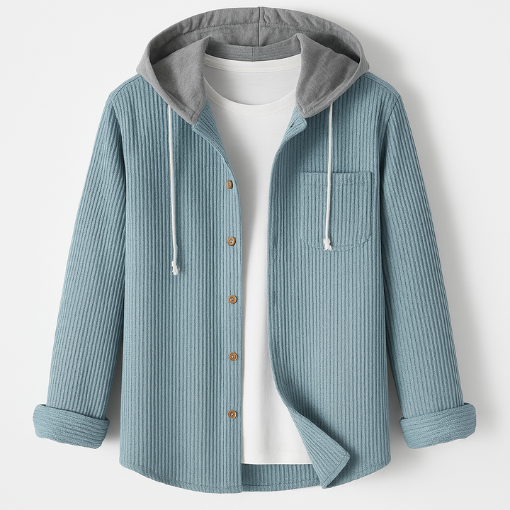 Ridge | Herren Cord Hemdjacke Kapuze Überhemd Shacket