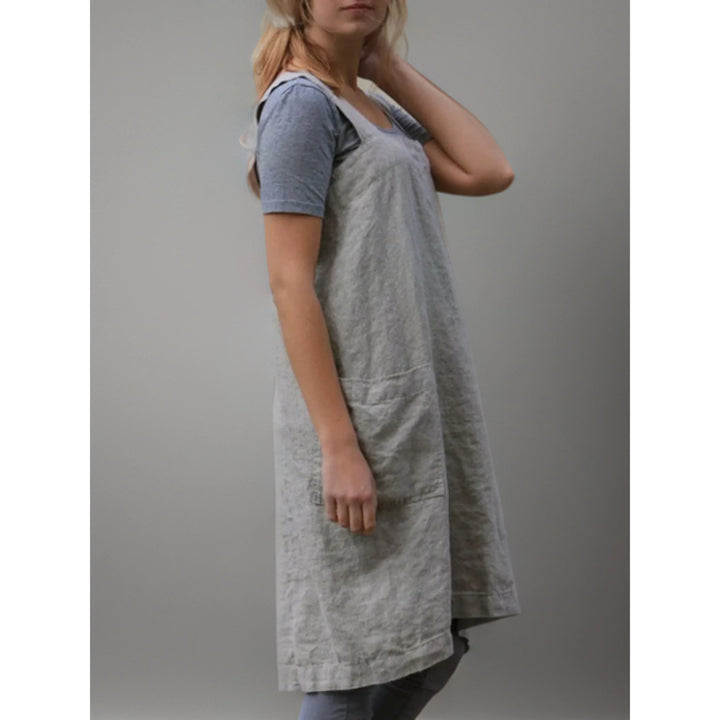 Nova | Damen kleid Trägerkleid Schürzenkleid mit Taschen