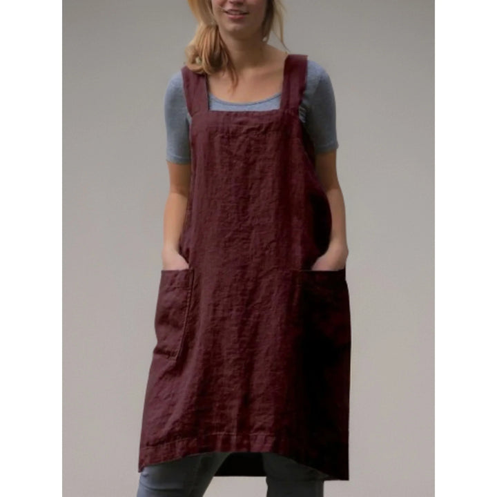 Nova | Damen kleid Trägerkleid Schürzenkleid mit Taschen