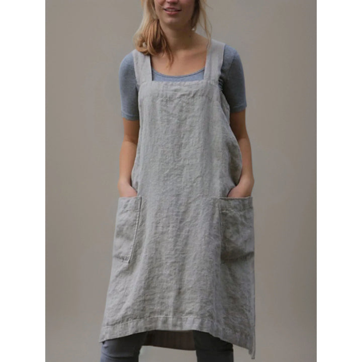 Nova | Damen kleid Trägerkleid Schürzenkleid mit Taschen
