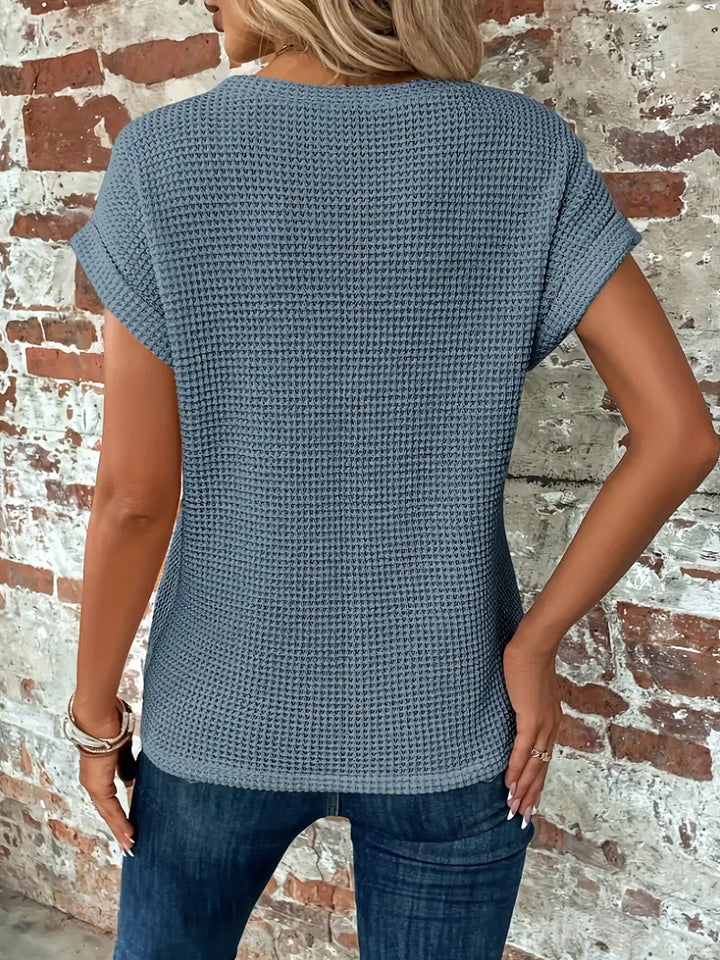 Eza | Damen T-Shirt Kurzarm Twist-Saum Rundhals