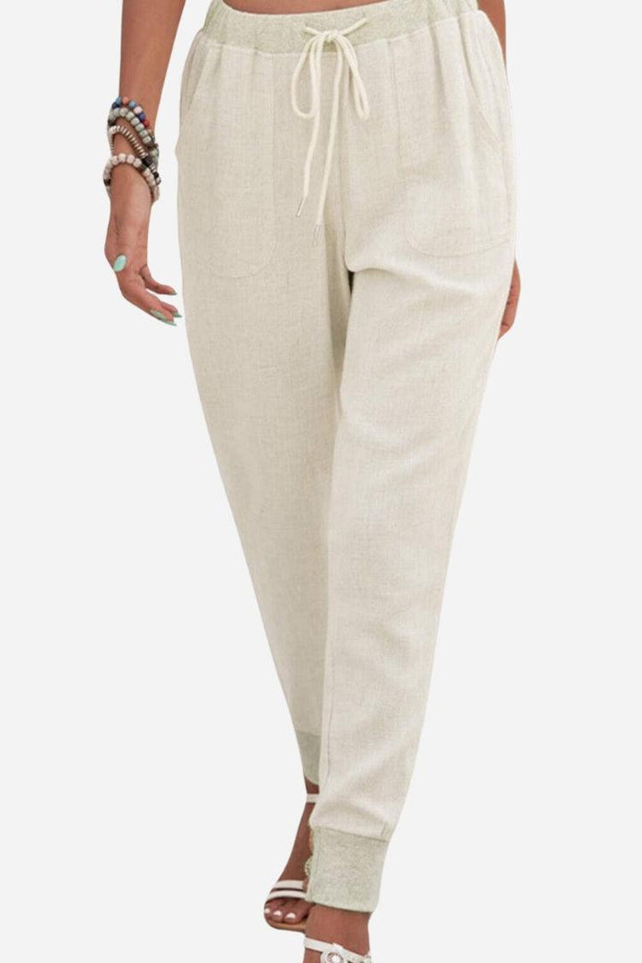 Cami | Damen hose Tapered Kordelzug Bündchen