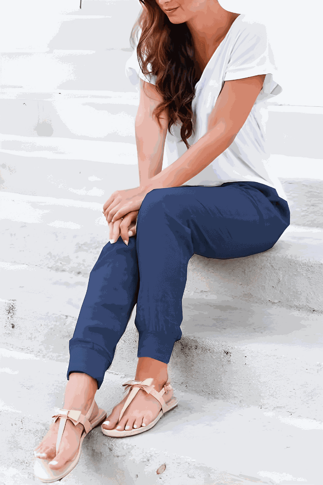 Cami | Damen hose Tapered Kordelzug Bündchen