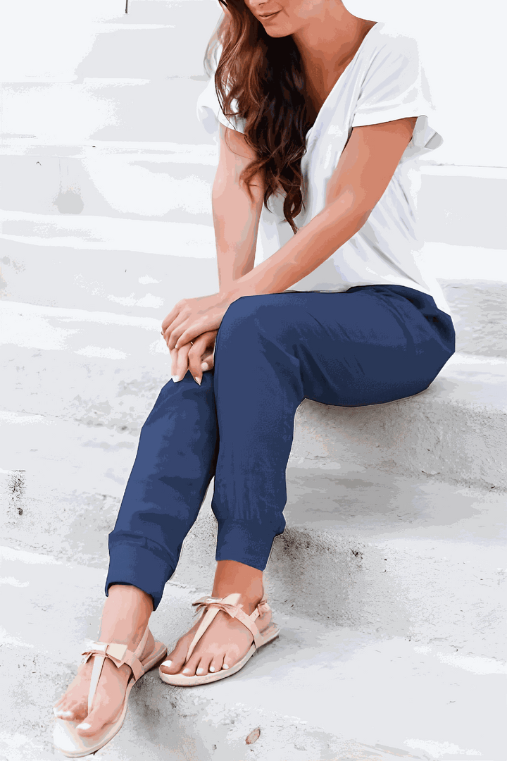 Cami | Damen hose Tapered Kordelzug Bündchen