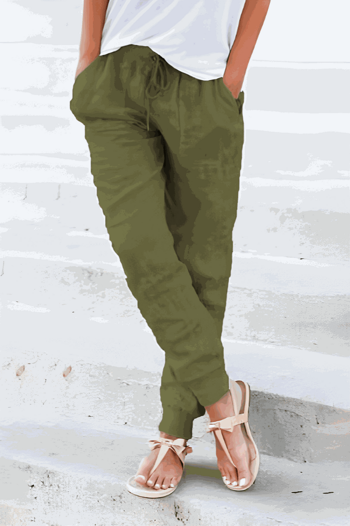 Cami | Damen hose Tapered Kordelzug Bündchen