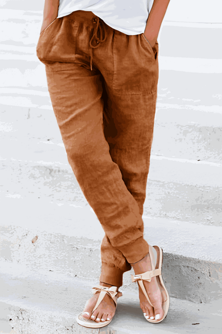 Cami | Damen hose Tapered Kordelzug Bündchen