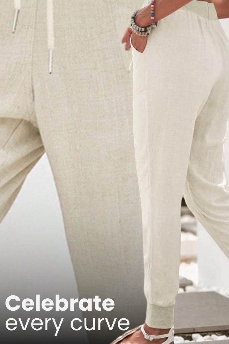 Cami | Damen hose Tapered Kordelzug Bündchen