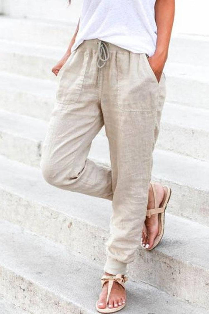 Cami | Damen hose Tapered Kordelzug Bündchen