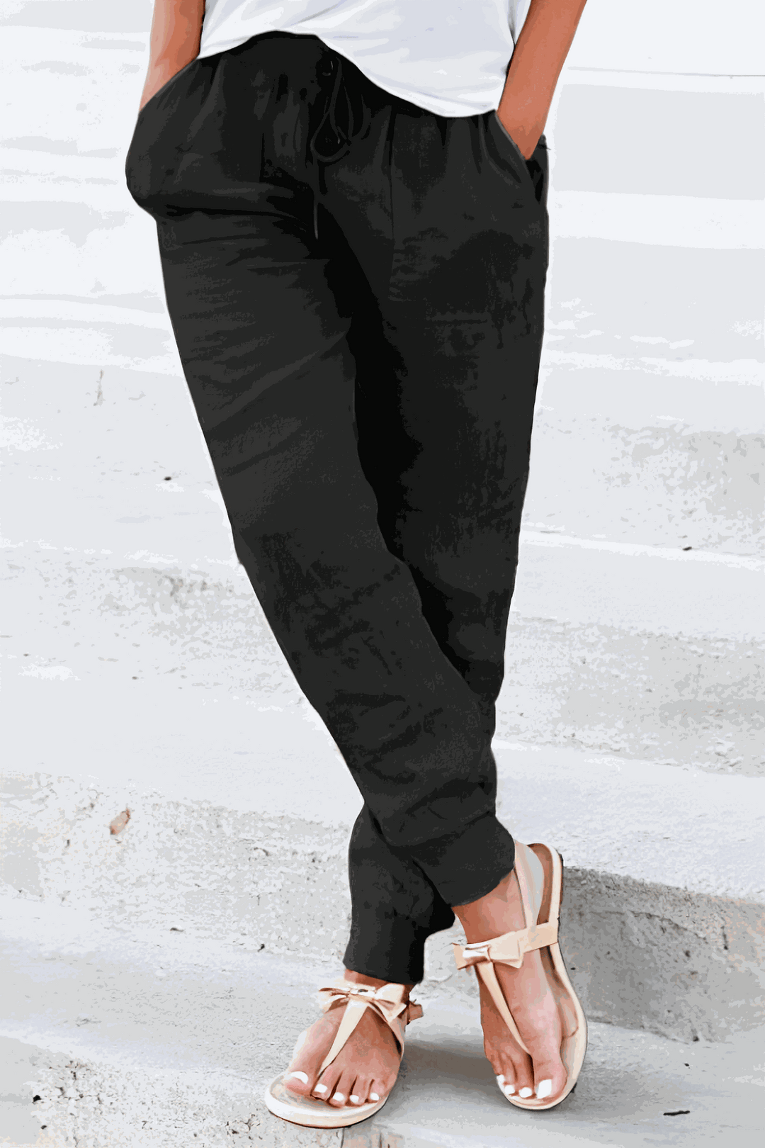 Cami | Damen hose Tapered Kordelzug Bündchen