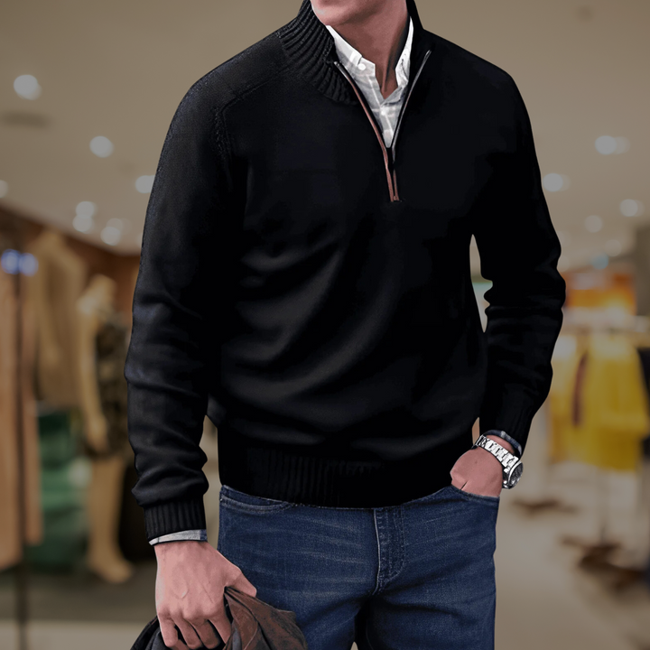 Adrian | Herren Quarter-Zip Pullover Stehkragen