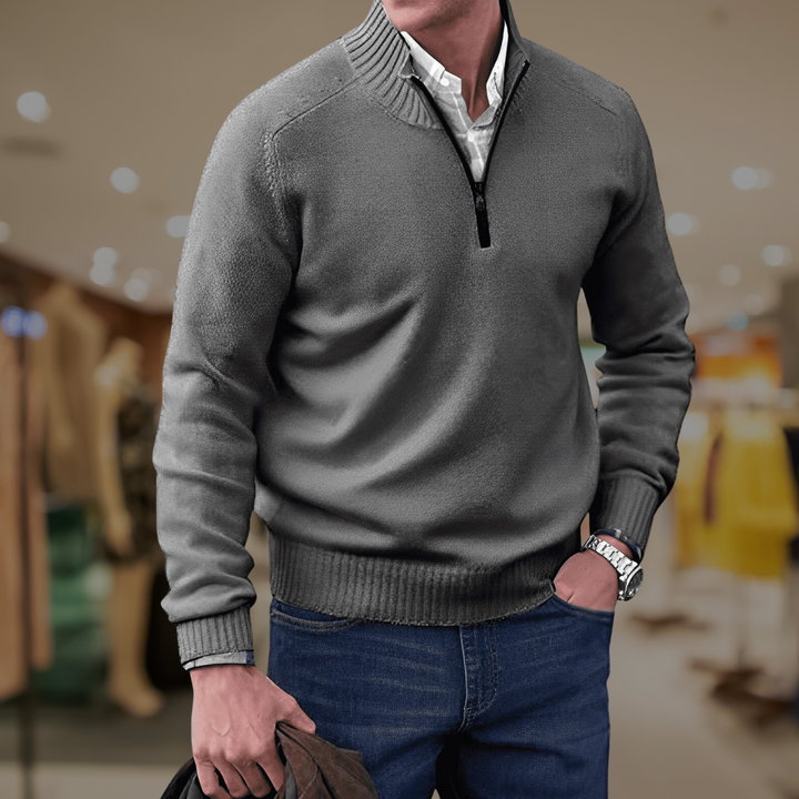 Adrian | Herren Quarter-Zip Pullover Stehkragen