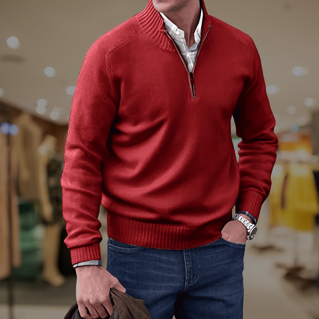 Adrian | Herren Quarter-Zip Pullover Stehkragen