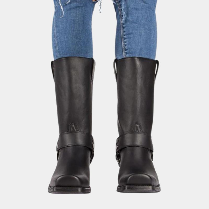 Ranger | Damen Cowboystiefel Leder Western Biker Stiefel
