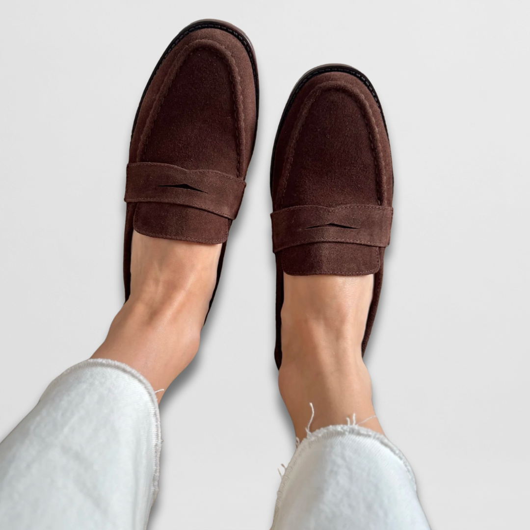 Blair | Damen Wildleder Loafer Penny Loafer Flache Schuhe