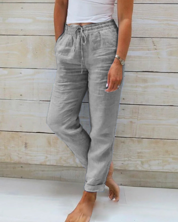 Recka | Damenhose Bequeme Freizeithose mit Kordelzug