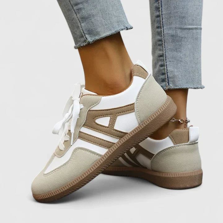 Mila | Damen Retro Sneaker Schnürschuh Freizeitschuh Plateau