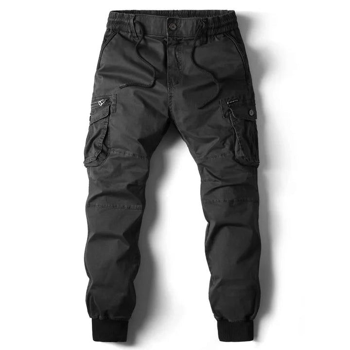 Niel | Herren Cargo Jogger Multi-Pocket Rippbündchen Anthrazit