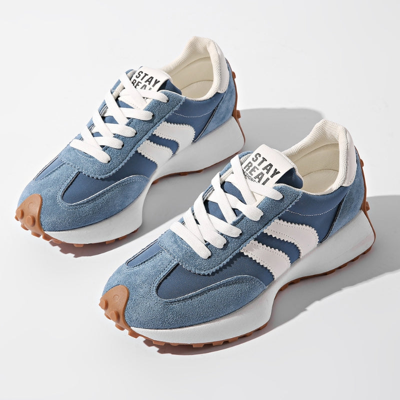 Remy | Damen Retro Sneaker Plateau Wildleder Laufschuhe