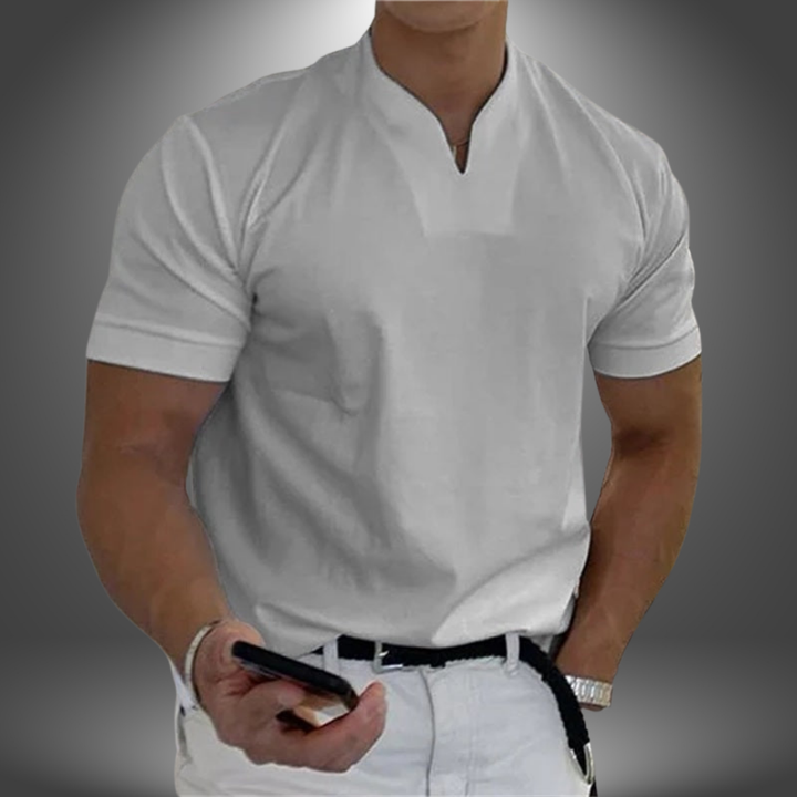 Belo | Herren V-Ausschnitt Shirt Kurzarm Freizeithemd