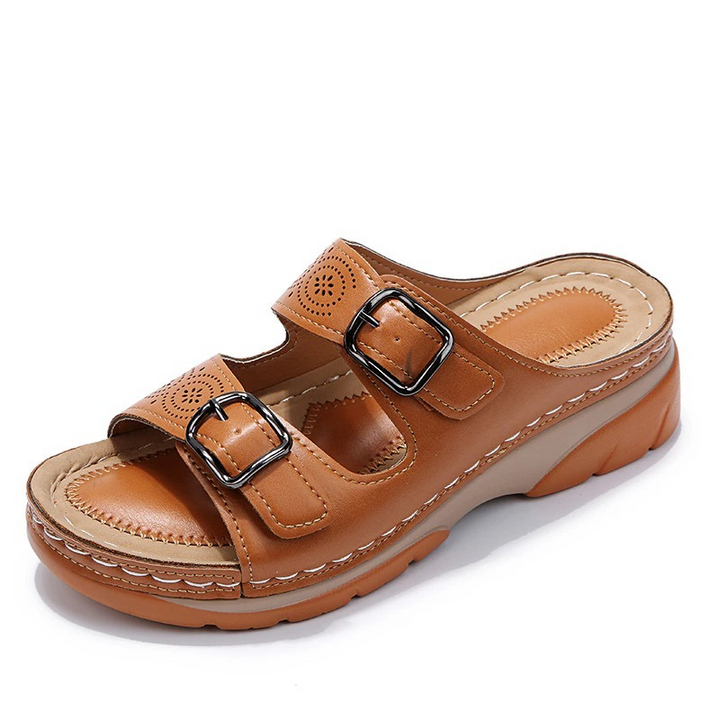 Vera | Damen Sandalen mit Schnalle Plateau Komfort-Sandalen