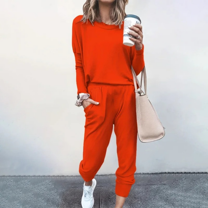 Tara | Damen Jogging Set Zweiteiler Langarm Jogger Hose