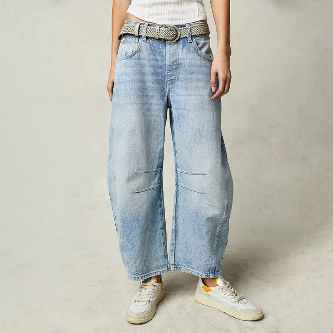Fessa | Damen Barrel Jeans Low Waist Wide Leg