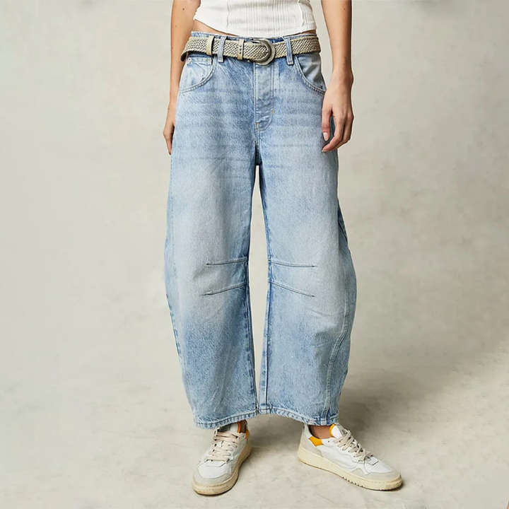 Fessa | Damen Barrel Jeans Low Waist Wide Leg