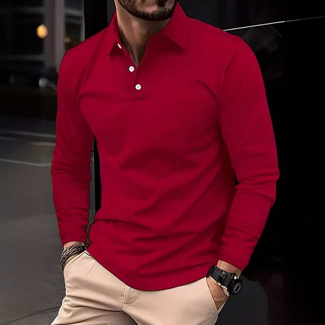 Colex | Herren Poloshirt Langarm Slim Fit Klassisches Polo