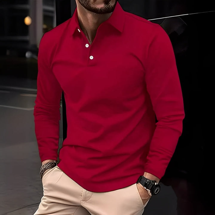 Colex | Herren Poloshirt Langarm Slim Fit Klassisches Polo