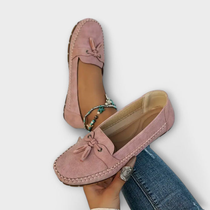 Luna | Damen Mokassin Loafer Flach mit Quaste Wildleder
