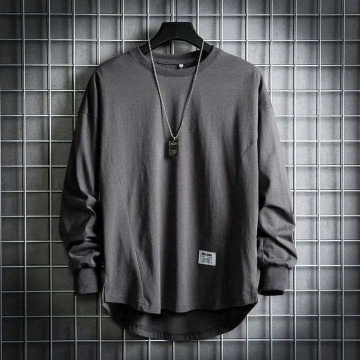 Leon | Herren Oversized Longsleeve Rundhals Langarm Basic