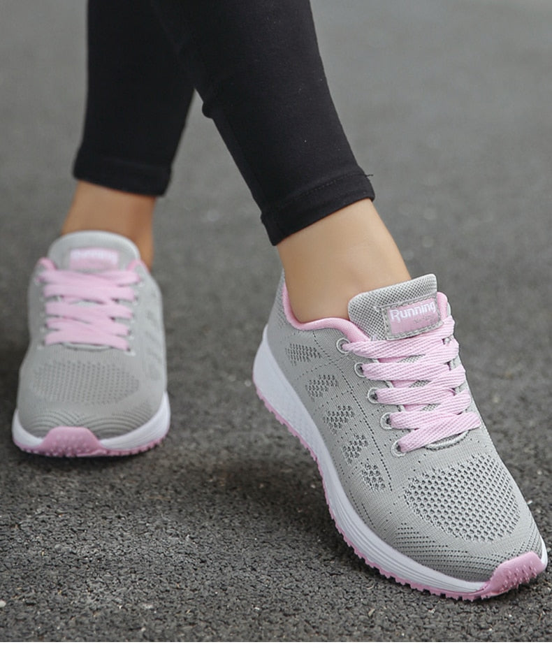 Mia | Damen Laufschuhe Leicht Mesh Turnschuhe Schnürung Sport