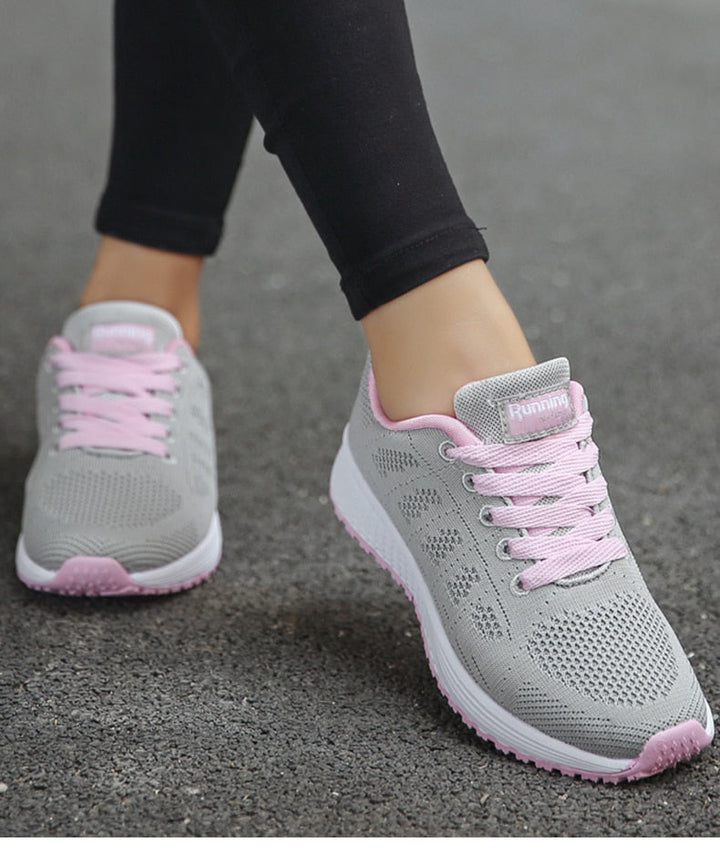 Mia | Damen Laufschuhe Leicht Mesh Turnschuhe Schnürung Sport