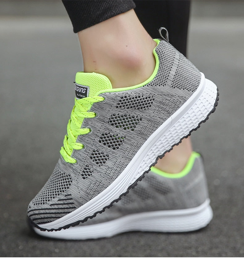 Mia | Damen Laufschuhe Leicht Mesh Turnschuhe Schnürung Sport