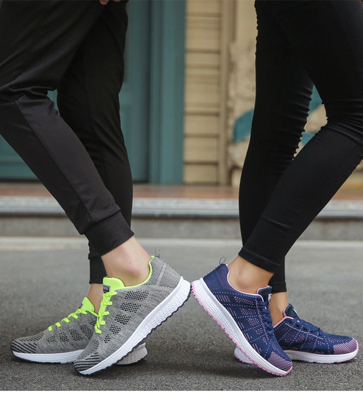 Mia | Damen Laufschuhe Leicht Mesh Turnschuhe Schnürung Sport