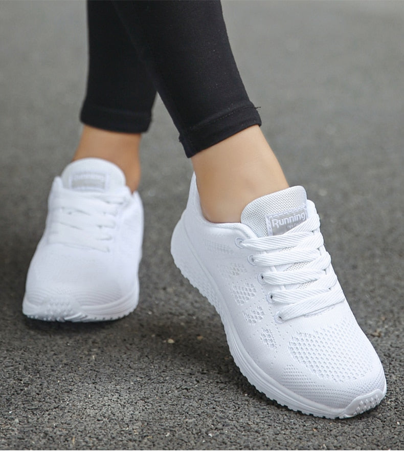 Mia | Damen Laufschuhe Leicht Mesh Turnschuhe Schnürung Sport