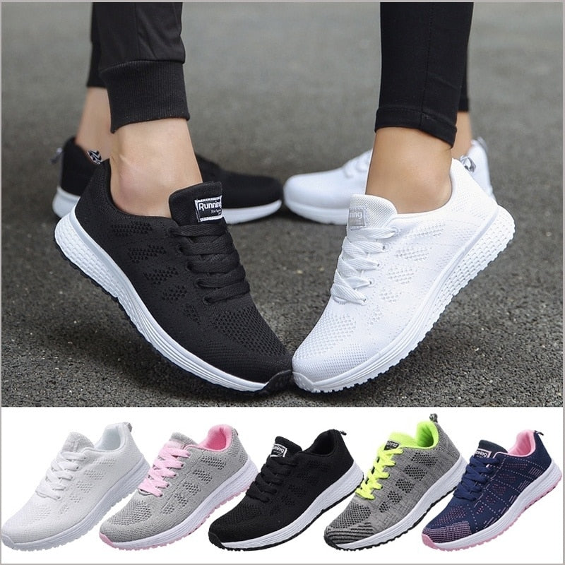 Mia | Damen Laufschuhe Leicht Mesh Turnschuhe Schnürung Sport