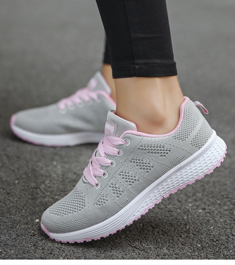 Mia | Damen Laufschuhe Leicht Mesh Turnschuhe Schnürung Sport