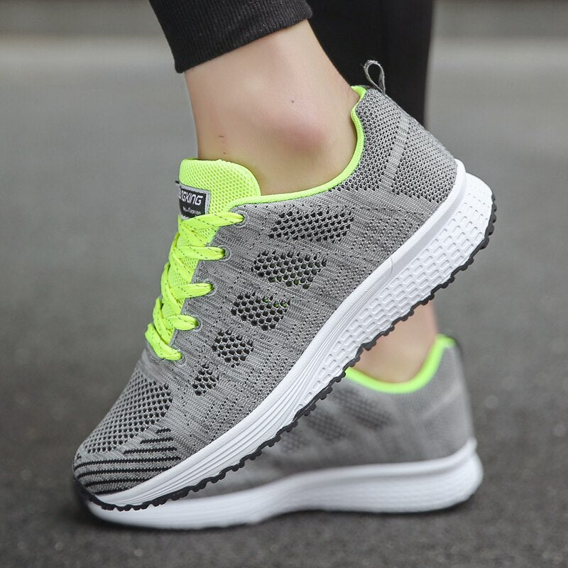 Mia | Damen Laufschuhe Leicht Mesh Turnschuhe Schnürung Sport