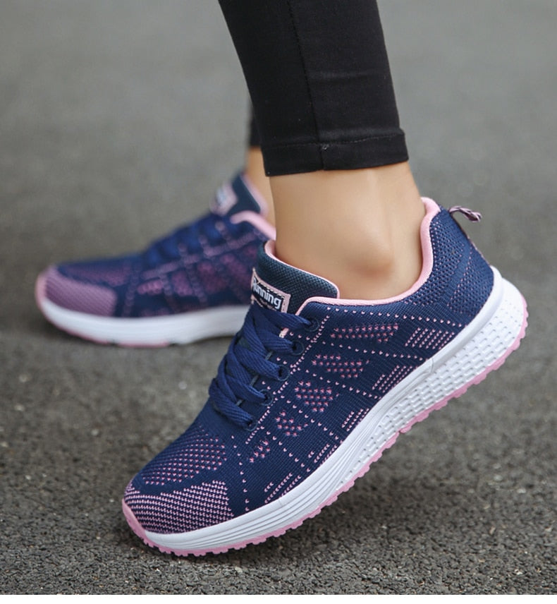 Mia | Damen Laufschuhe Leicht Mesh Turnschuhe Schnürung Sport