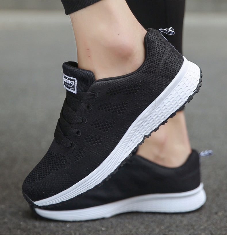 Mia | Damen Laufschuhe Leicht Mesh Turnschuhe Schnürung Sport