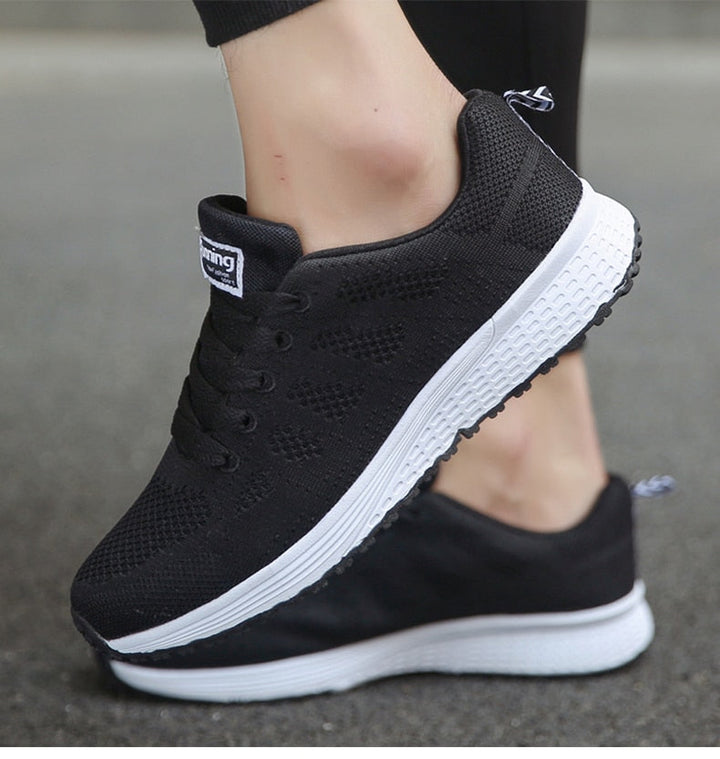 Mia | Damen Laufschuhe Leicht Mesh Turnschuhe Schnürung Sport