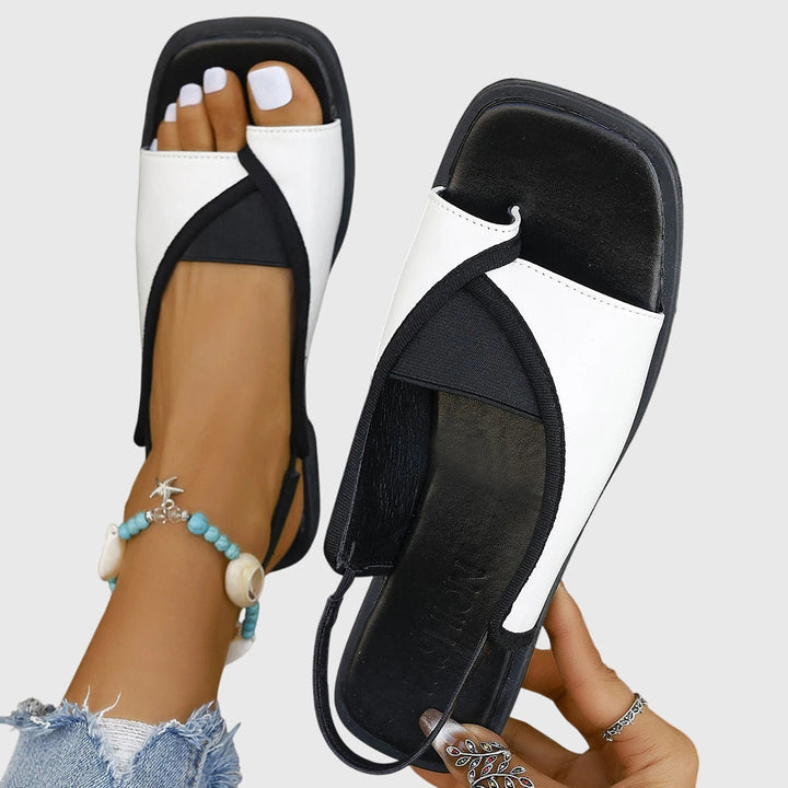 Mila | Damen Sandalen Flach Slingback Offen Sommer Komfortschuhe